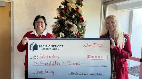 Pacific Service Credit Union Surprises Local Organizations with Donations on Giving Tuesday