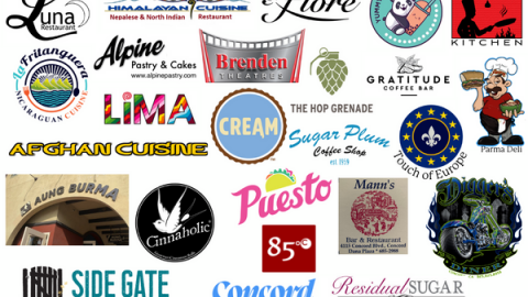 A collage of the logo for each of the restaurants participating in restaurant bingo