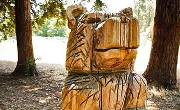 wood carving of a bear