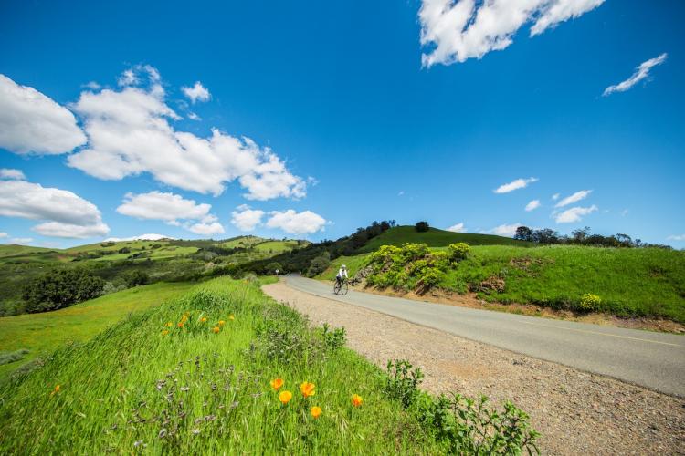 road biker on empty street