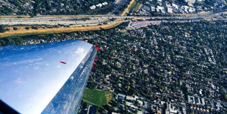 looking out over jet wing