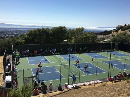pickleball court on hillside