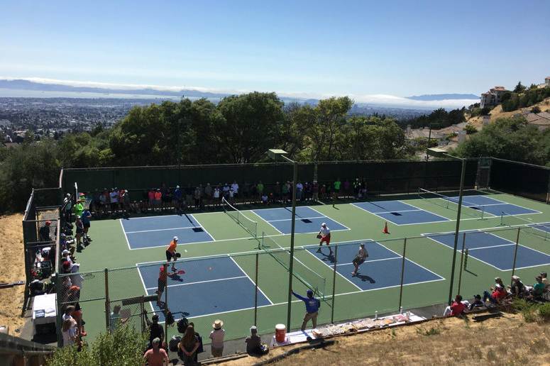 pickleball court on hillside