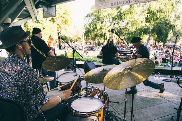 drum set at blues concert
