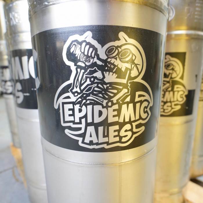 Pallet full of beer kegs from Epidemic Ales