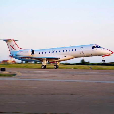 private airplane on the runway