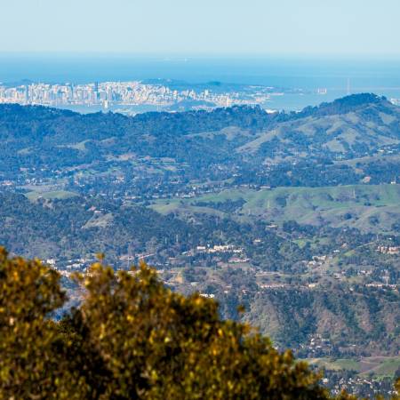 mountain-top view of san fransisco bay area